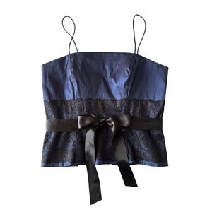 Vintage camisole with black lace, Size 10